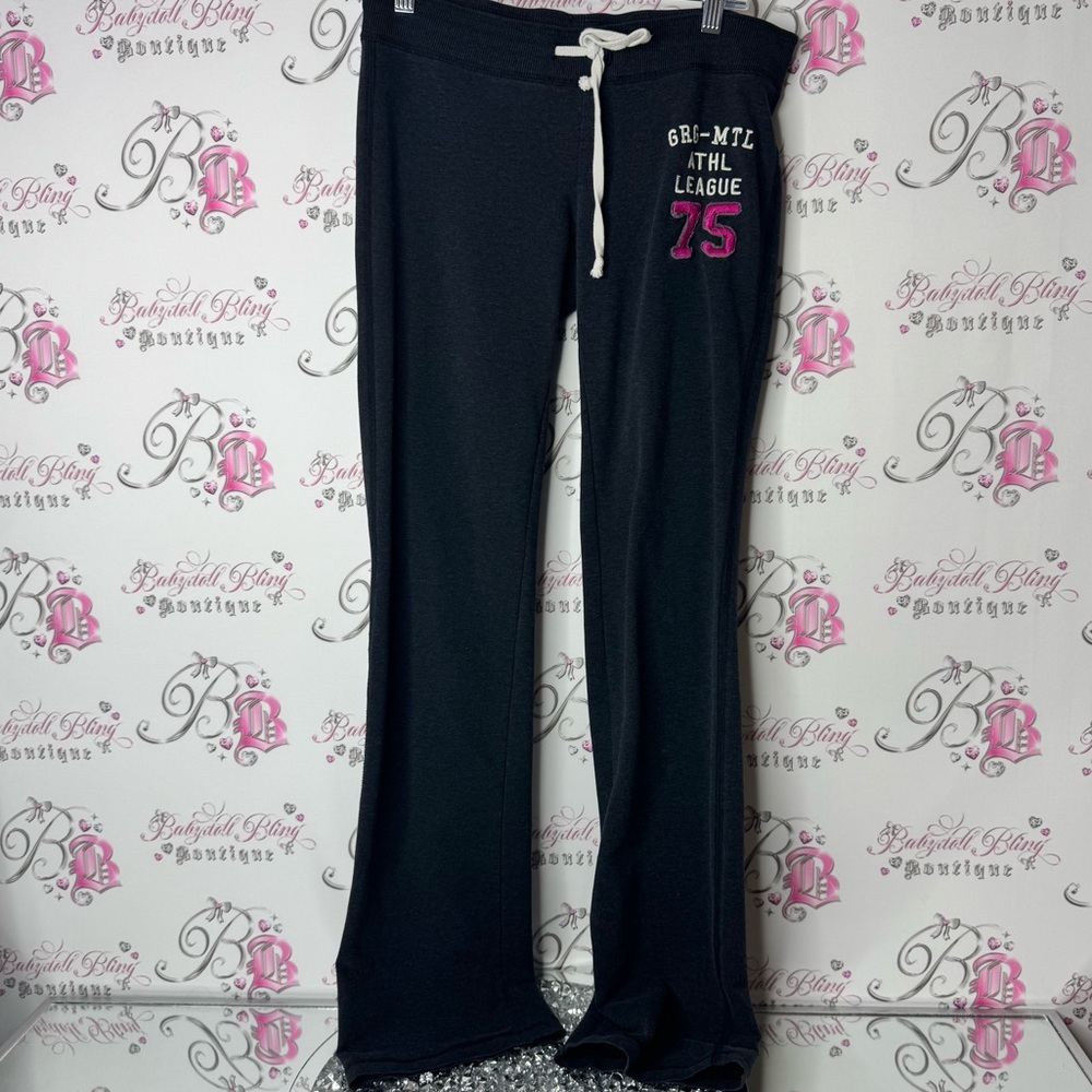 Garage sweatpants flare leg Black Pink Jogger Sweatpants Relaxed Fit